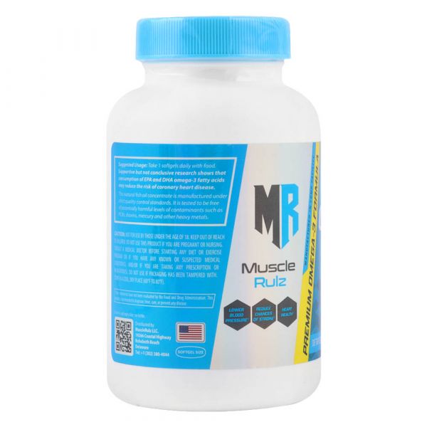 Muscle Rulz Omega 3 Fish Oil - 120 Softgel Capsules – SereNutrition ...
